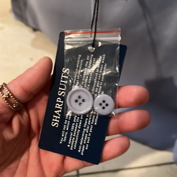 2 piece Sharp Suit,baby blue with light grey hue & baby blue inside jacket lapel - Picture 10 of 12